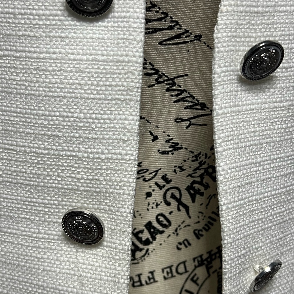 Calvin Klein Women's X-Fit Cropped Open Front Blazer Jacket Size 8 White NWOT - Picture 5 of 8